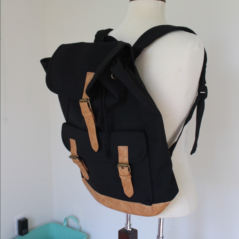Black Canvas Backpack